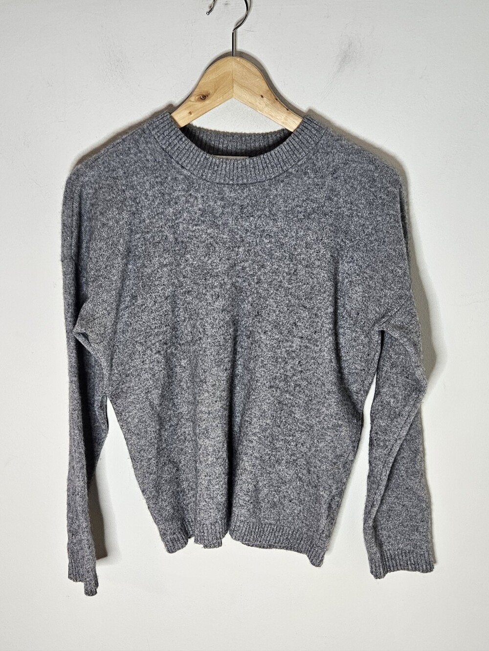 Equipment Marled Cashmere Crewneck Sweater Gray Women's S Small FLAW
